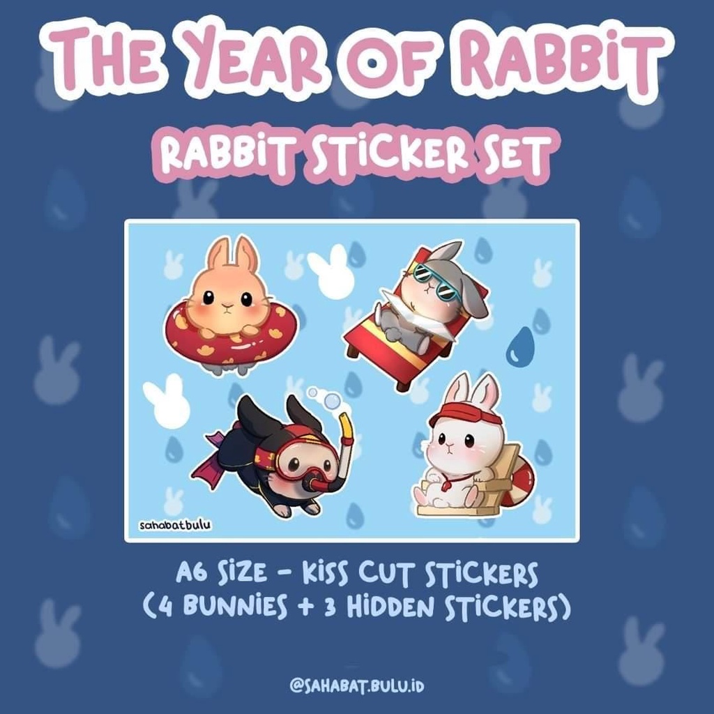 

Sticker Kelinci lucu Sahabat Bulu ukuran A6