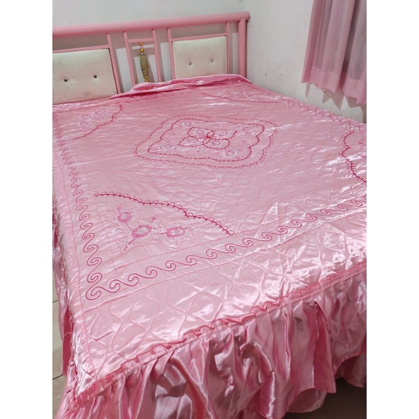 Sprei Nikah Sprei Rumbai bahan satin bekas rasa baru