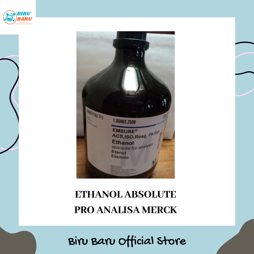ETANOL 99% / ETHANOL ABSOLUTE PRO ANALISYS PER ML KEMASAN MERCK BEST QUALITY