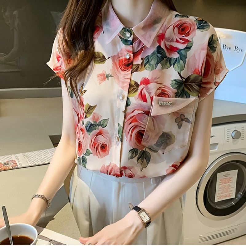 MDLV ~ 2172# Elianna Floral Top Blouse Kemeja Flower korea import