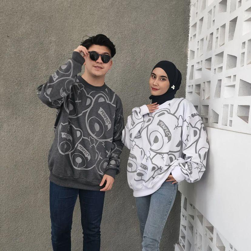 XXL PANDA FULL PRINT SWEATER OVERSIZE UNISEX CREWNECK WANITA PRIA