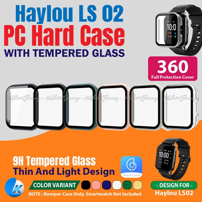 PC Bumper Hard Case For Haylou LS02 Case Cover With Tempered Glass