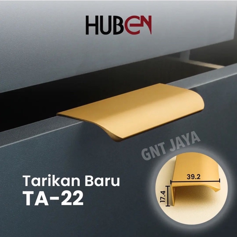 TARIKAN HUBEN TA-22 warna hitam gold aluminium panjang 64 96 128 160 192 mm black emas handle pintu 