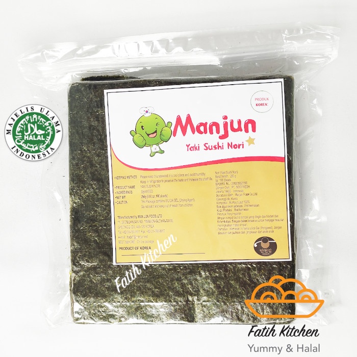 

Manjun Seaweed Sushi Nori Isi 100 Lembar Halal - Rumput Laut