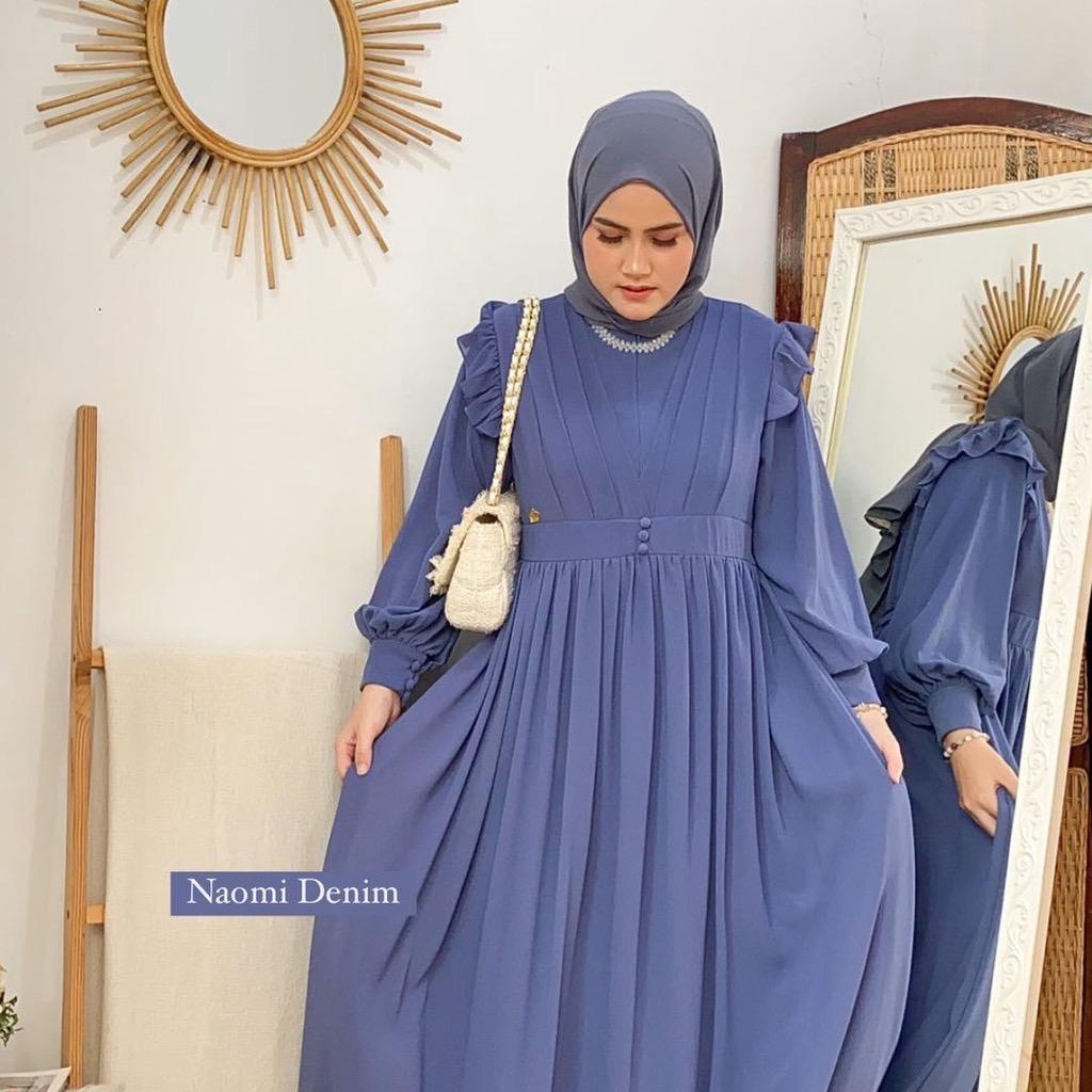 Baju Gamis Dress Wanita Muslim Naomi Dress Bahan Crinkle Terbaru Gamis Jumbo M L XL XXL | Naomi Dress | Gamis Wanita Muslimah | Gamis Terbaru | Fashion Muslim | Gamis Polos Bahan Cringkle