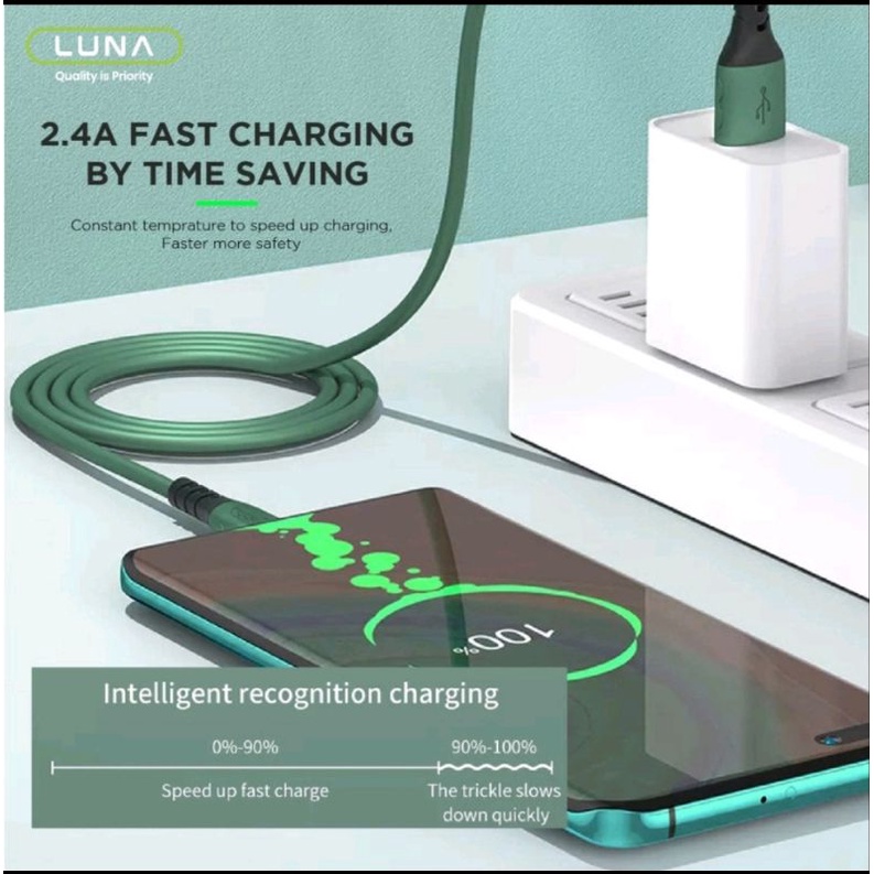 LUNA C198 KABEL DATA CHARGER FAST CHARGING 3A MICRO TYPE C LIGHTNING