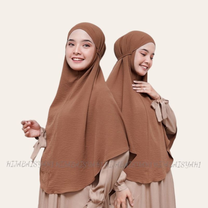 Kerudung Bergo Maryam Crinkle Airflow syari Xl Hijab instan Jumbo Jilbab Bergo Mariyam Kringkel