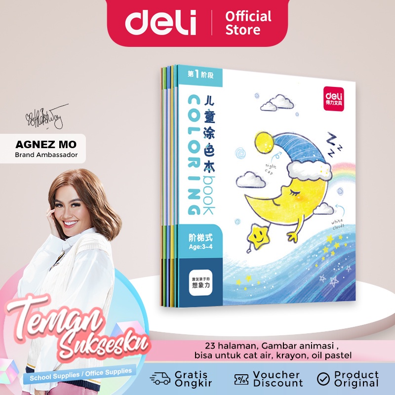 

READY Deli Buku mewarnai cover animasi, kualitas kertas bagus 73353 VI4567