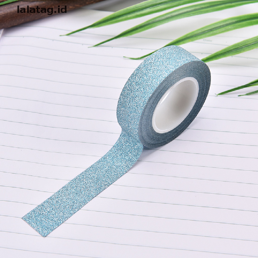 [lalatag] 10m glitter washi y paper ing tape label Perekat diy craft Hias [ID]