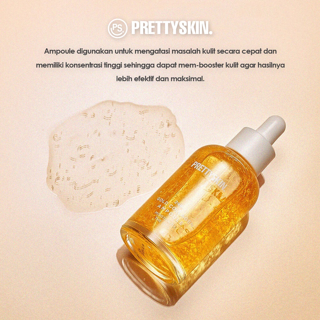 PRETTY SKIN 24K Gold Collagen Ampoule Moisturies Skin 50ml | Serum