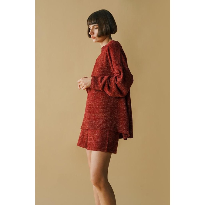 DUMA - MALACHI SPARKLY SWEATER MAROON