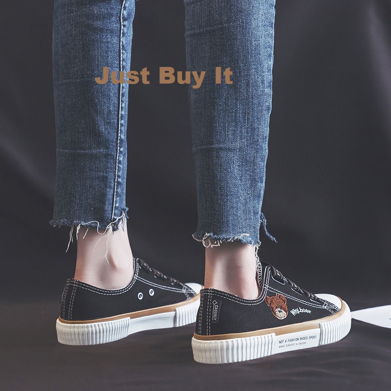 JBI-0260 Sepatu Canvas Wanita Bear Fashion Tali Karet Import Quality Premium Shoes Sneaker Casual Kanvas Impor Original