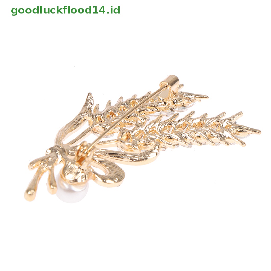 [GOOGFOUR] Mutiara Berlian Imitasi Telinga Gandum Bros Untuk Wanita Baroque Trendy Elegan Brooch Pin [TOP]