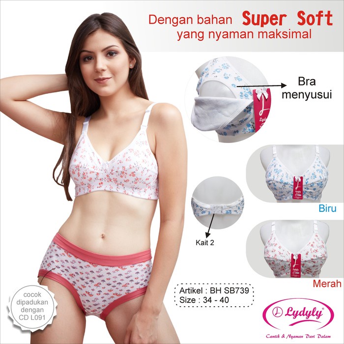 BH Menyusui tanpa busa LYDYLY SB739 breastfeeding bra ibu hamil busa tipis tanpa kawat
