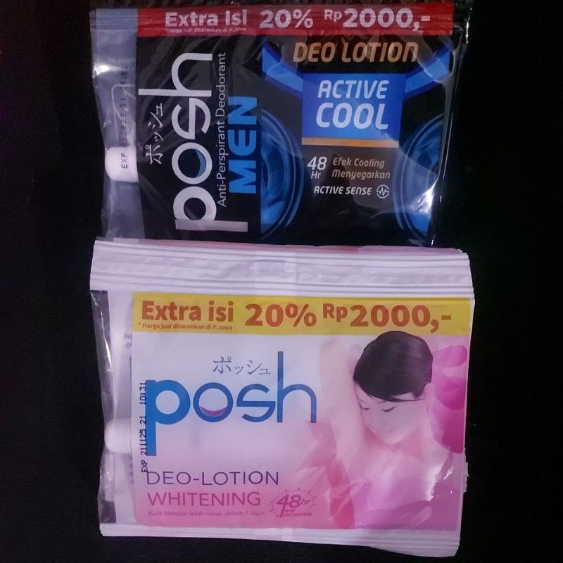 6 FREE 1 Posh Deo Lotion Whitening Hijab Chic Men Active Cool 11 gr