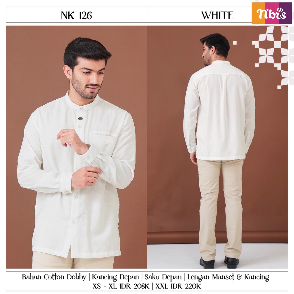 NIBRAS KOKO NK 126 BAHAN COTTON DOBBY ATASAN PRIA SIMPEL LENGAN PANJANG MODERN BY NIBRAS BISA COD