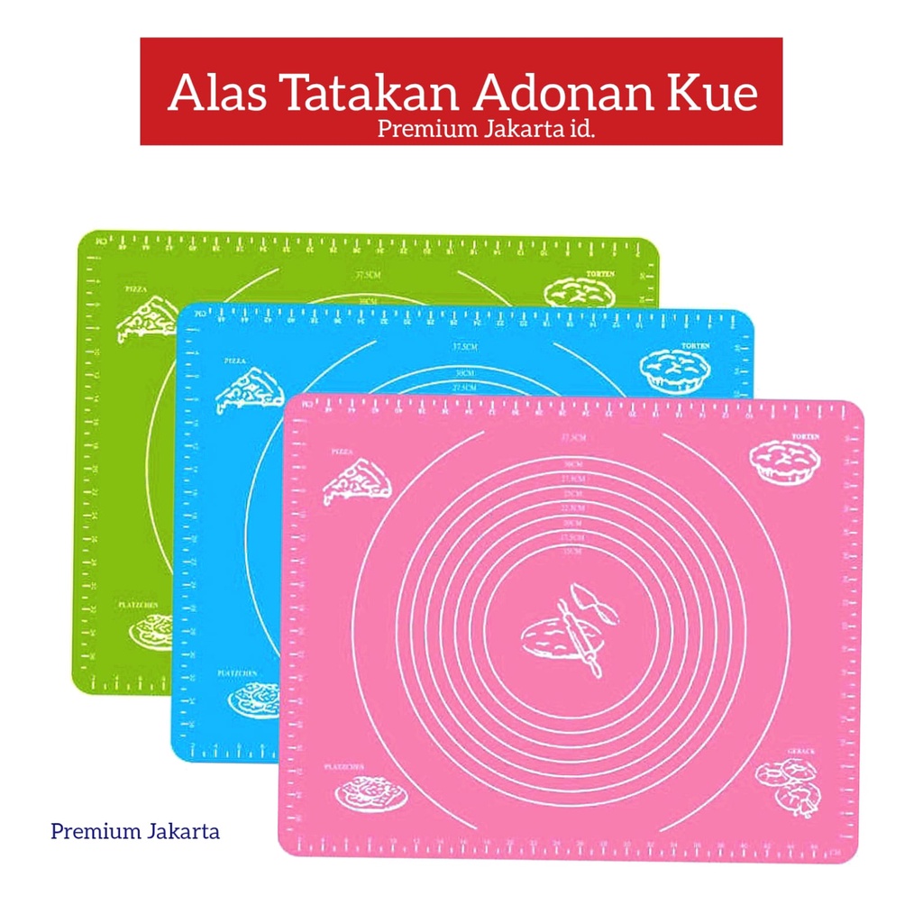 Alas Tatakan Adonan Kue Anti Lengket Silikon Mat / Adonan Tepung Silicone Silmat