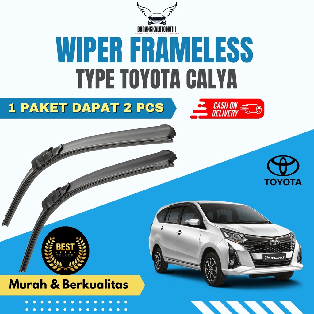 Wiper Calya Sapuan Kaca Mobil Model Frameless Banana Karet 1 Set Variasi / Karet Wiper Mobil Toyota 