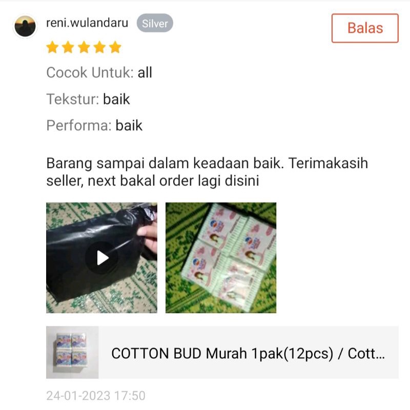 (12pack)Cotton Bud Anak Dewasa Lembut Murah Pembersih Telinga /Korek Kuping katenbad isi 12x40stick