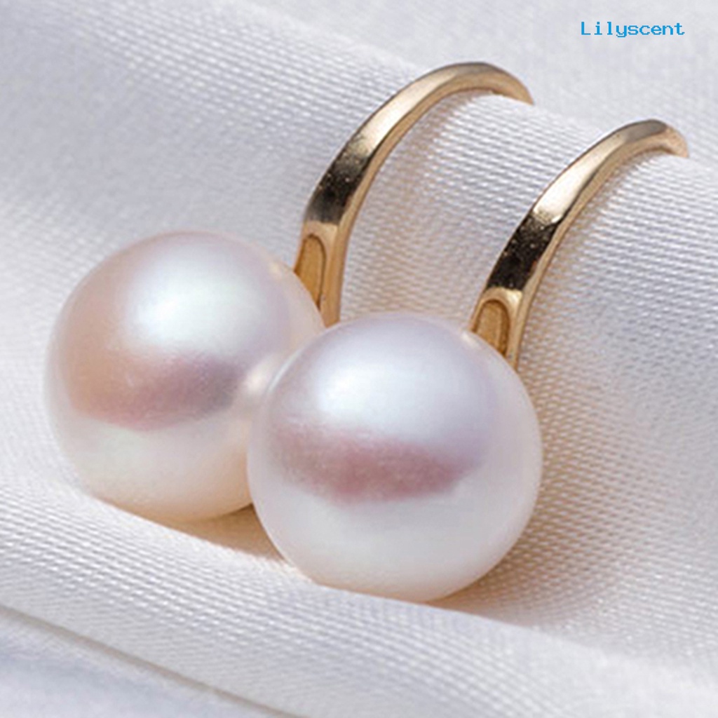 [LS] Anting Kait Elegan Mudah Senada Compact Faux Pearl Women Jewelry Untuk Belanja Pacaran