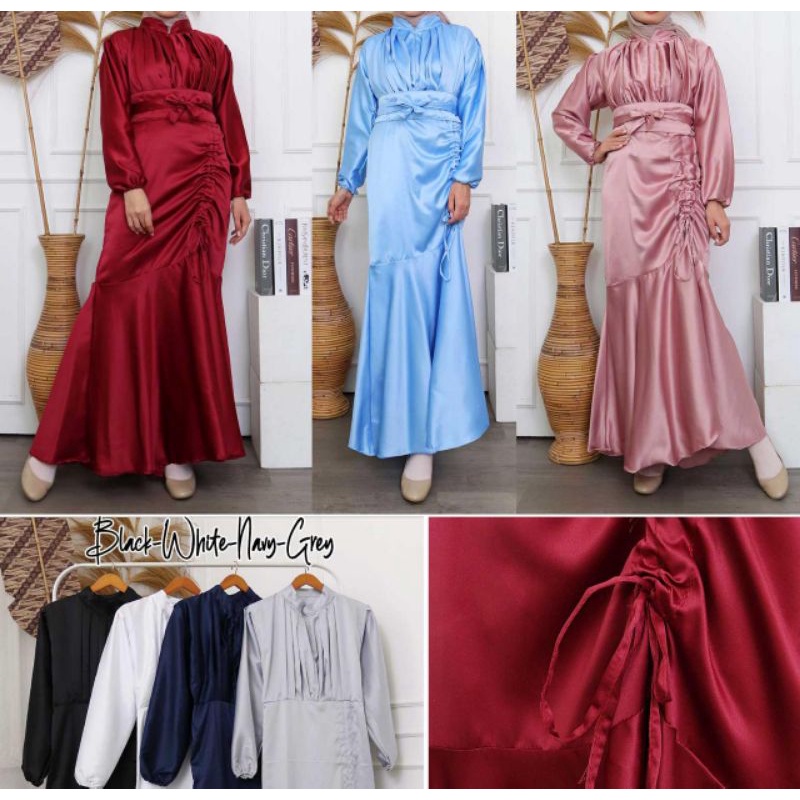 MAXY VANYA SILK, VELVET SATIN, GAMIS HIJAB MUSLIM, MAXY DRESS