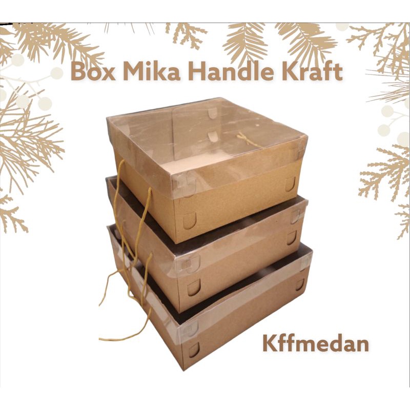 

Box Mika Handle Kraft 22x22x10cm (per pcs)