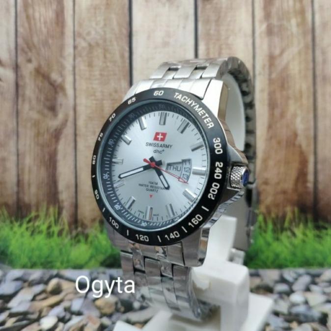 Jam Tangan Pria Swiss Army Analog Strap Rantai Silver 3309G T Original ---NEW---