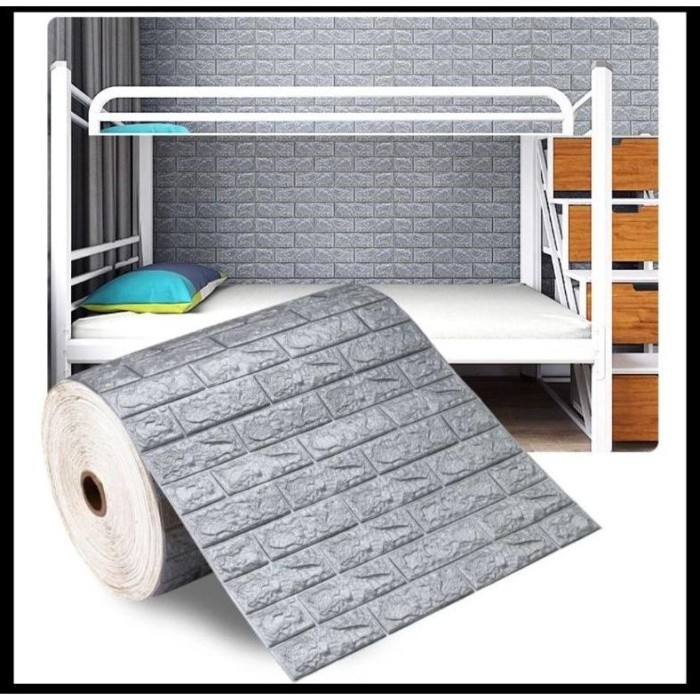 Wallpaper Wallpaper Dinding Roll [16,4 Meter] Wallfoam 3D Kawung Wallpaper Batu