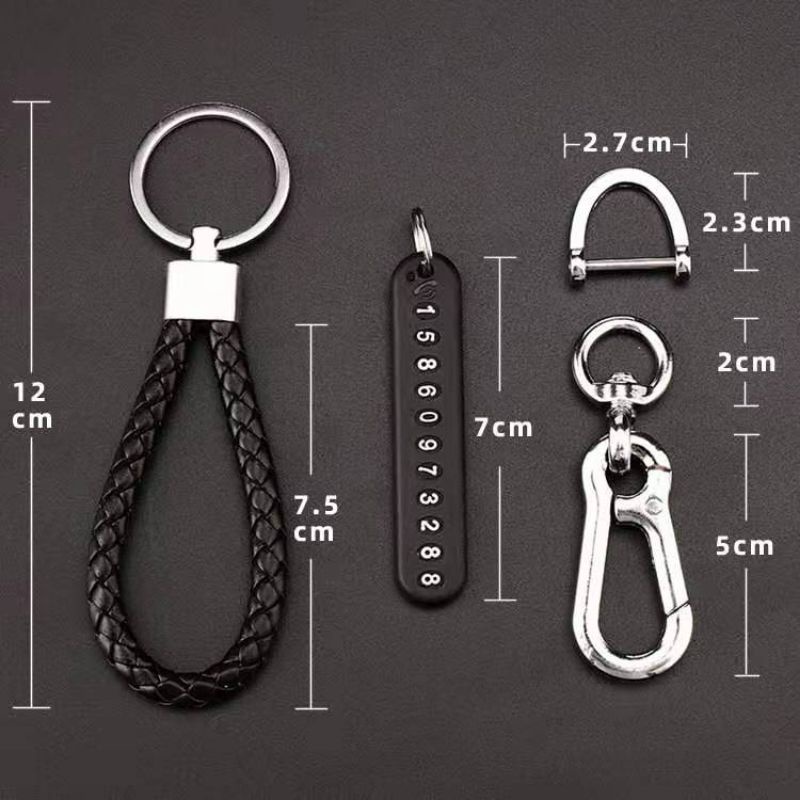 Gantungan Kunci Tali Carabiner Tag Nomor Hp Anti Hilang Car Keychain Untuk Mobil Motor Pintu Pernak Pernik Kado