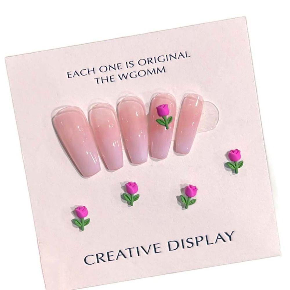 AUGUSTINA Agustinina Kartun Dekorasi Kuku Fashion Tulip Kelinci Strawberry Beruang Hiasan Kuku 3D Nail Art Drills