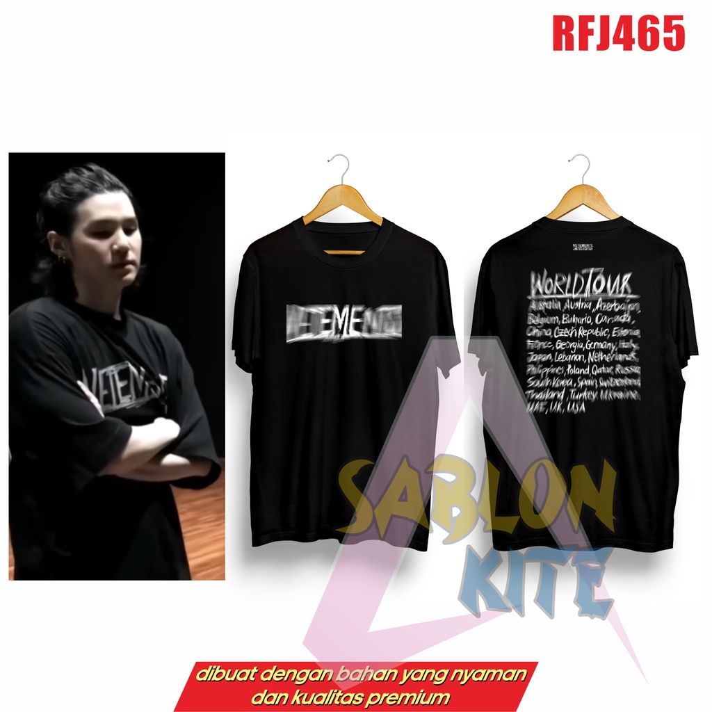 Kaos Kpop Suga SG vete world tour RFJ465 gratis fotocard