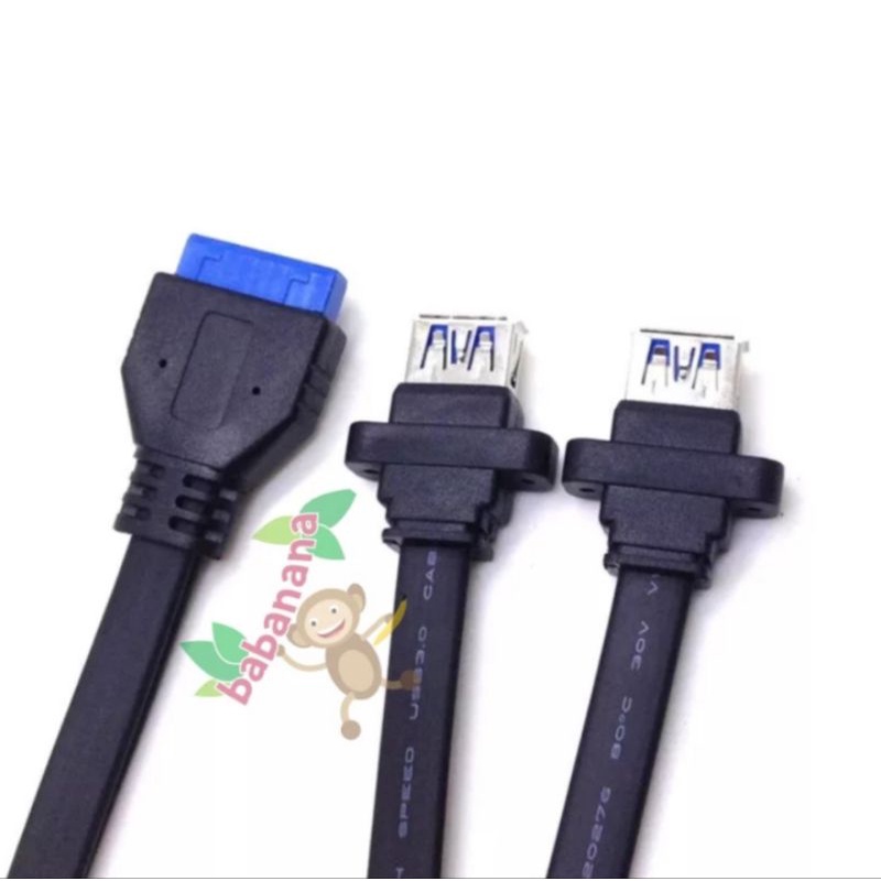 Kabel 20 Pin usb 3.0 Splitter Cabang Motherboard Cable Hub Adaptor