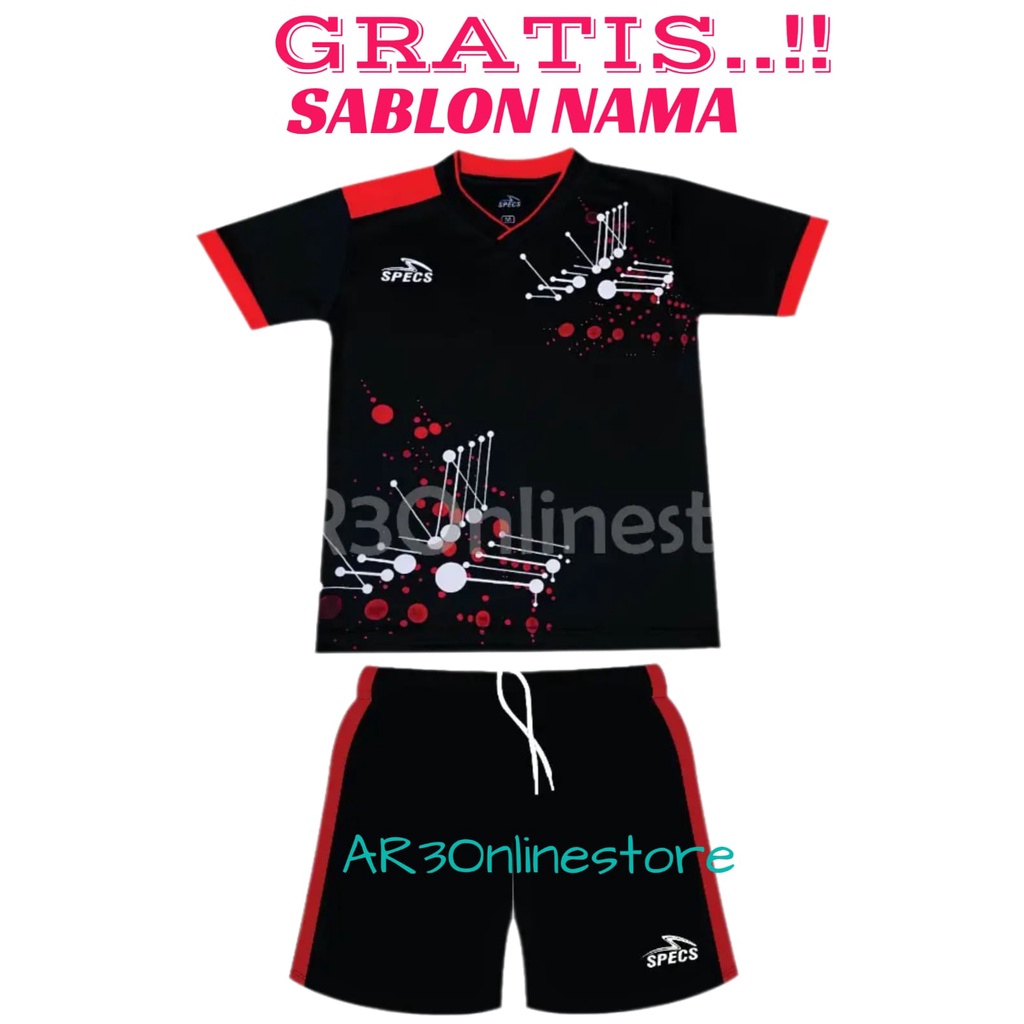 ( FREE SABLON NAMA ) Baju olahraga anak laki/perempuan sepak kaos bola futsal badminton bulutangkis voli tenis uisa 5-13tahun