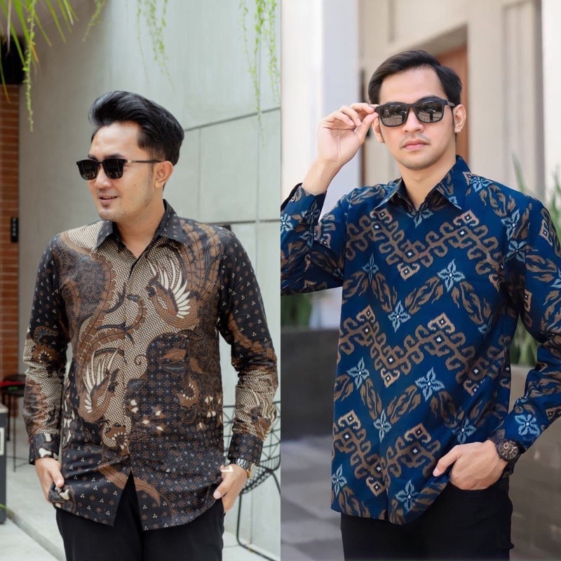 KEMEJA BATIK PRIA LENGAN PANJANG SIZE M L XL XXL BSWART batik HRB026