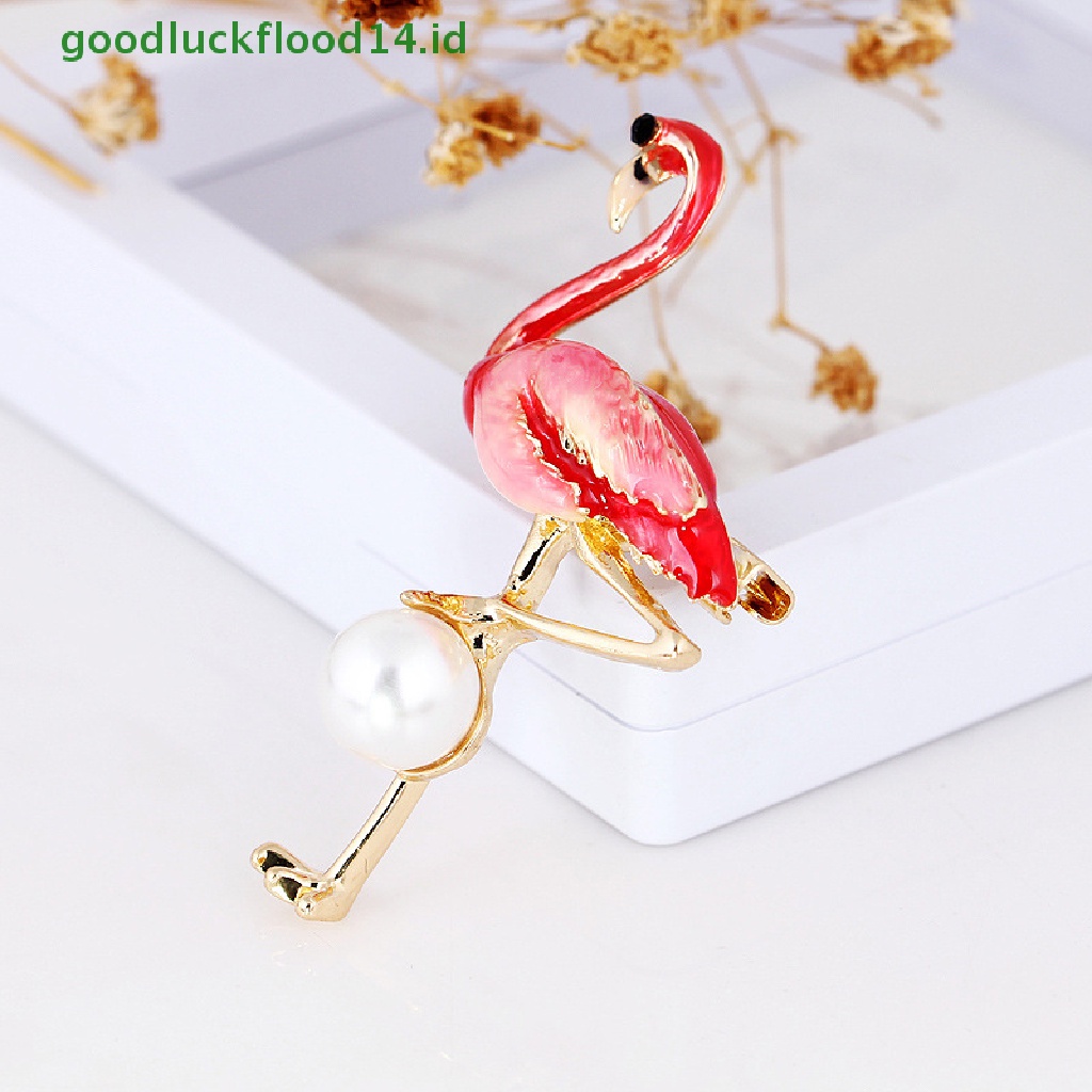 [GOOGFOUR] Bros Flamingo Enamel Lucu Unisex Wanita Dan Pria Brooch Pin Burung Bros Hewan [TOP]