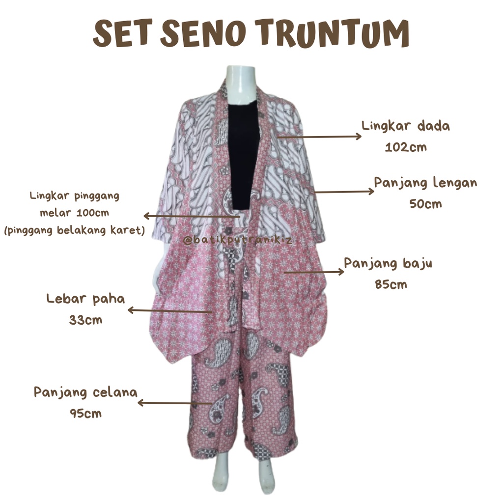 One Set Batik Outer Kulot Seno Truntum Setelan Wanita Kondangan