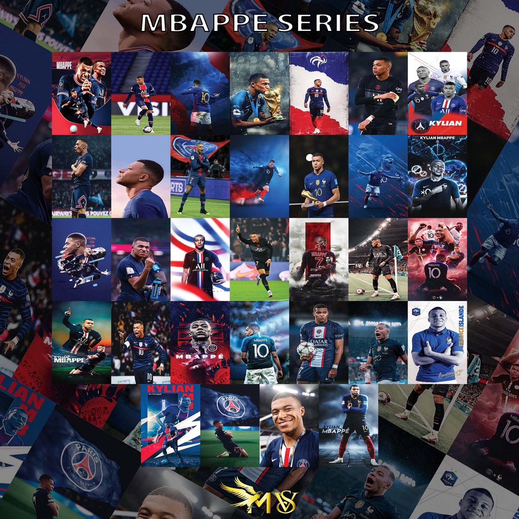 POSTER DINGDING AESTHETIC / POSTER KYLIAN MBAPPE / POSTER BOLA / MURAH ISI 32 LEMBAR