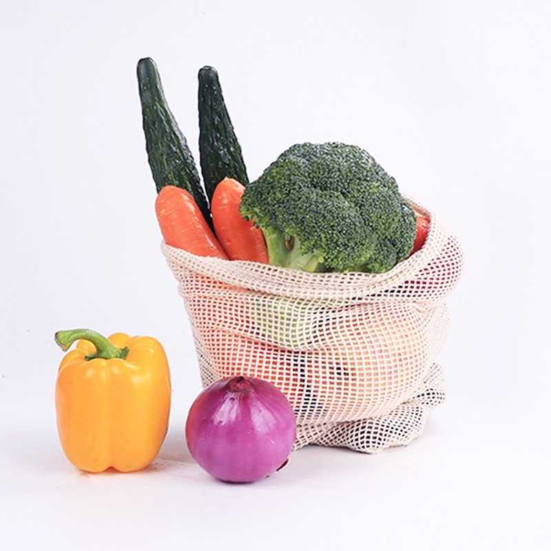 COD Tas Belanja Lipat Vegetable and Fruit Cotton Mesh Bag