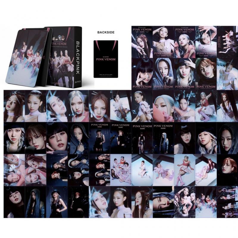 black pink Album PINK VENOM Photocard Lomo Card Jennie Rose Lisa Postcard 55pcs/box Jisoo Jennie Rose Lisa Blink BP