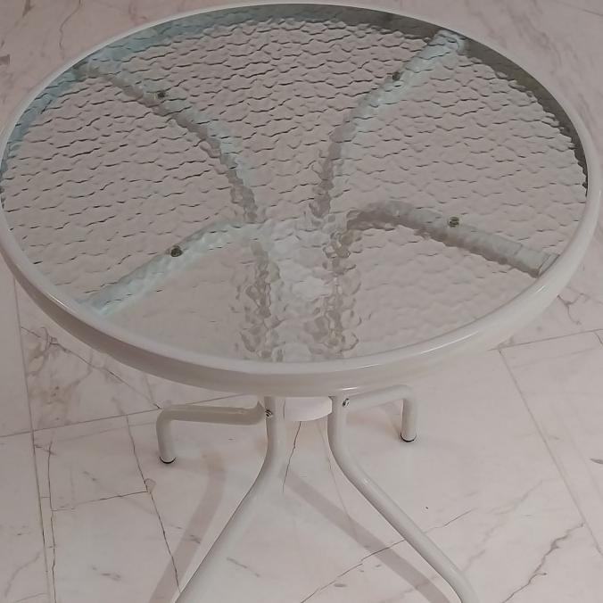 MEJA TERAS MINIMALIS MEJA TAMU MEJA KACA BULAT G654654T