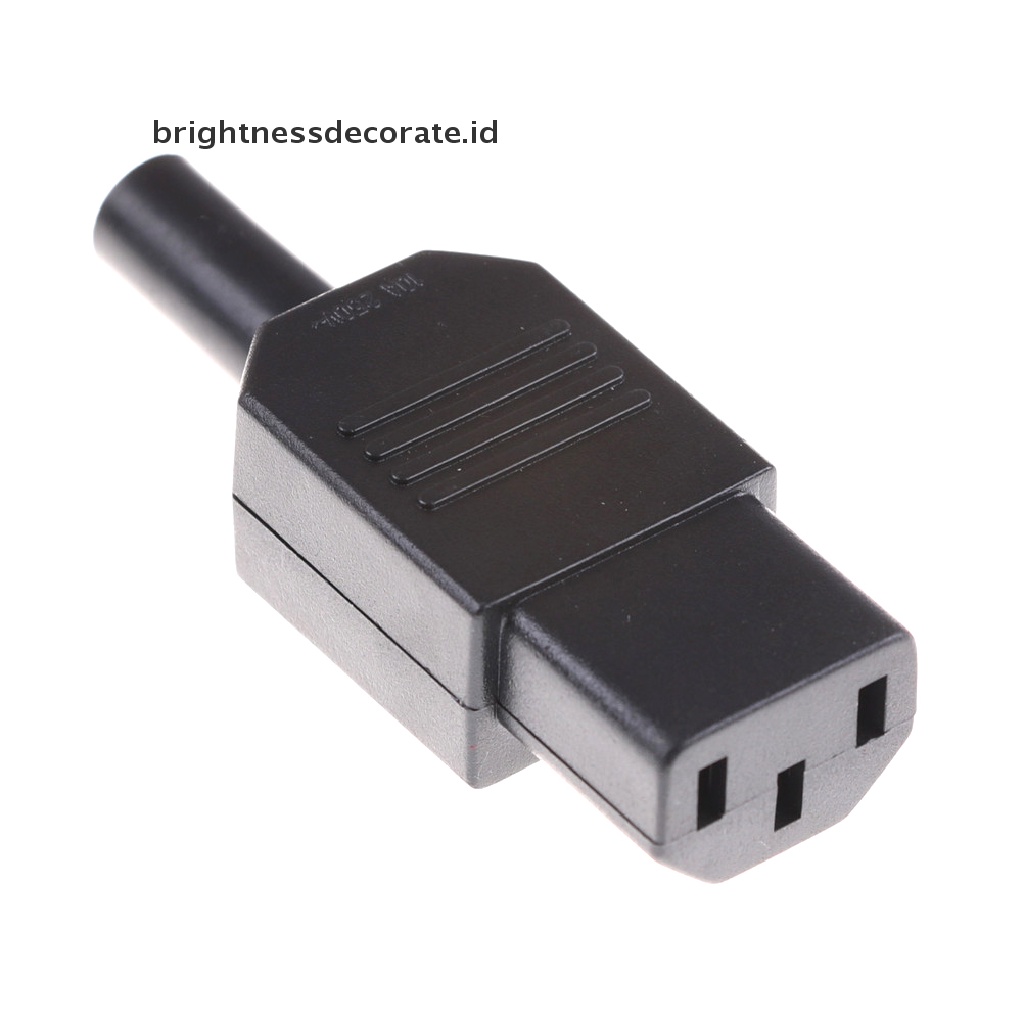 [Birth] Soket 3pin Hitam 10A/250V IEC 320c13 Female Plug Rewirable Power Connector [ID]