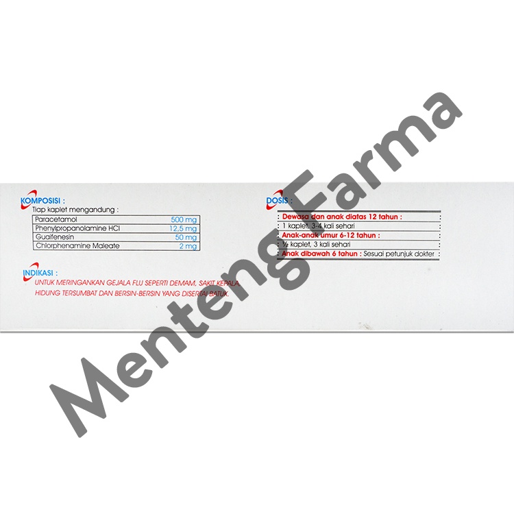 Paraflu 10 Kaplet - Obat Flu dan Batuk