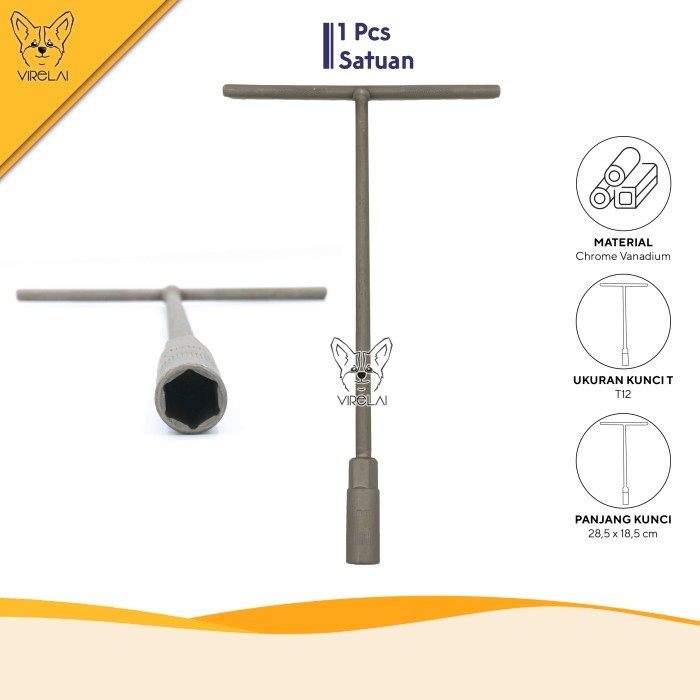 [M-ONE/ABU-ABU] Kunci Sock T / Kunci Shock T8 / T10 / T12 mm