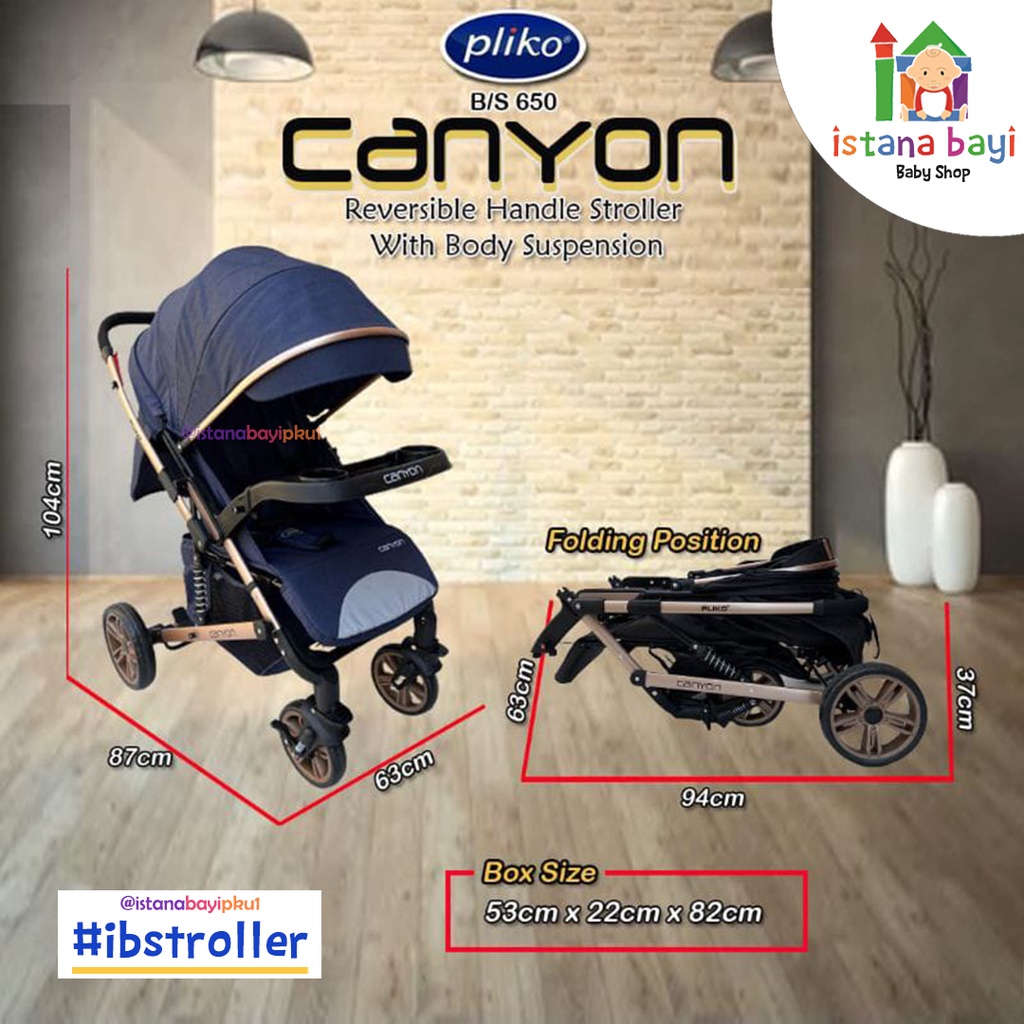 Pliko Baby Stroller Canyon B/S650 - Kereta Dorong Bayi/ Stroller Bayi