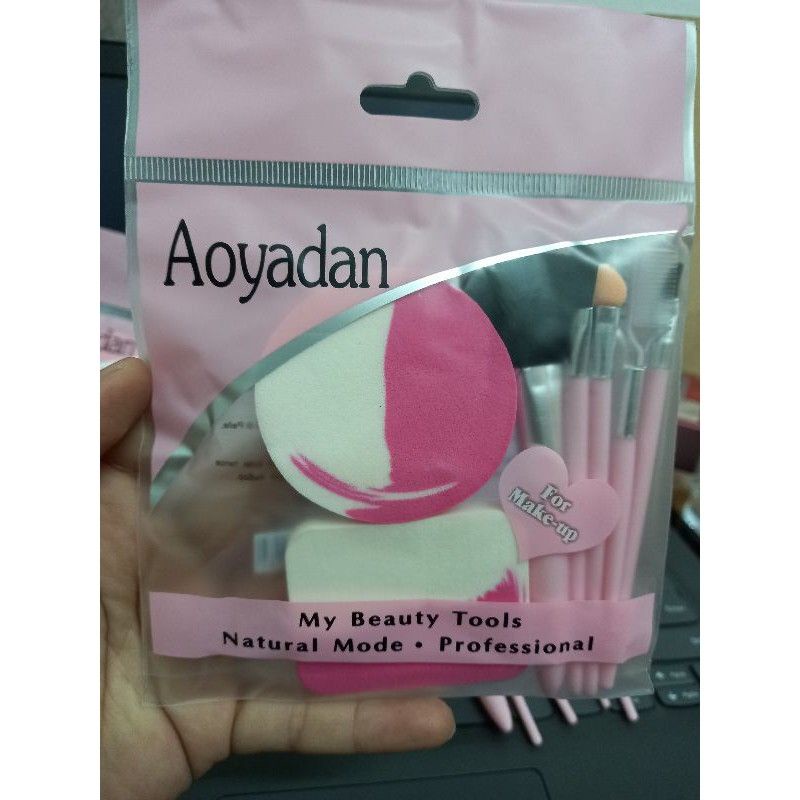 Medan Termurah Set kuas dan spon makeup 7in1  aoyadan import