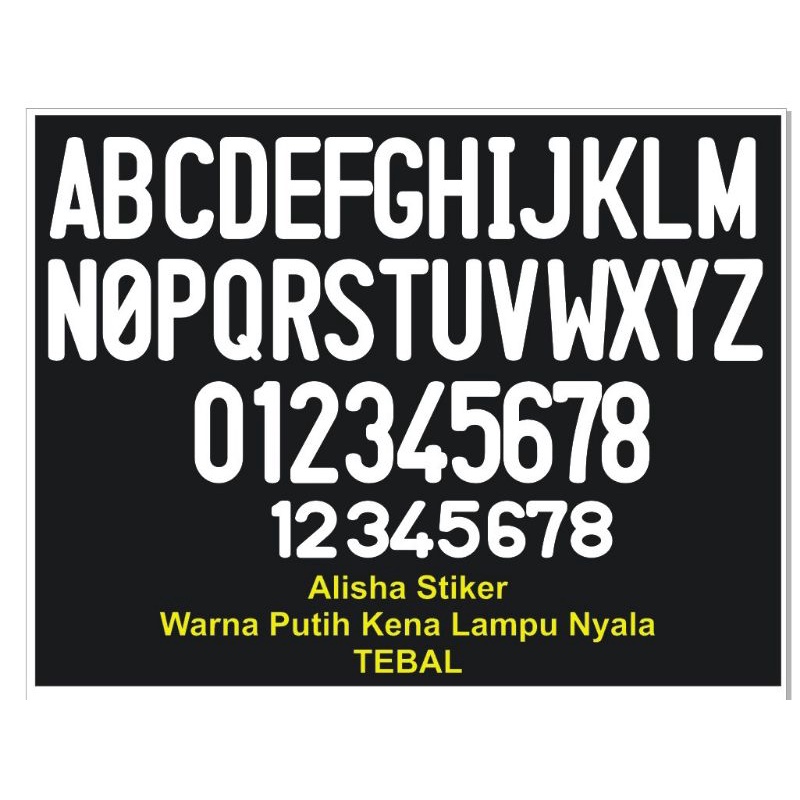 STIKER CUTTING PLAT NOMOR MOTOR HITAM DAN PUTIH