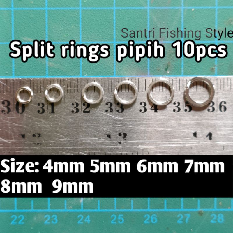 Split ring pipih 10pcs seplit ring minnow metal jig Tahan karat dan kual tebal