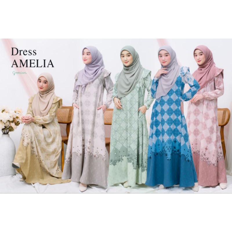 AMELIA DRESS BY GREENISM/AMELIA DRESS GREENISM/GAMIS PREMIUM/GAMIS GREENISM/DRESS GREENISM/AMELIA GR