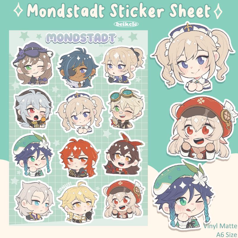 

beikcle - Mondstadt Sticker Sheet Genshin Impact