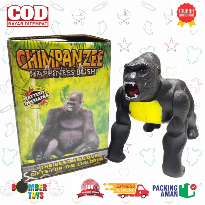 MAINAN ANAK LAKI HEWAN GERAK ROBOT ANIMAL KINGKONG GORILLA SUARA LAMPU